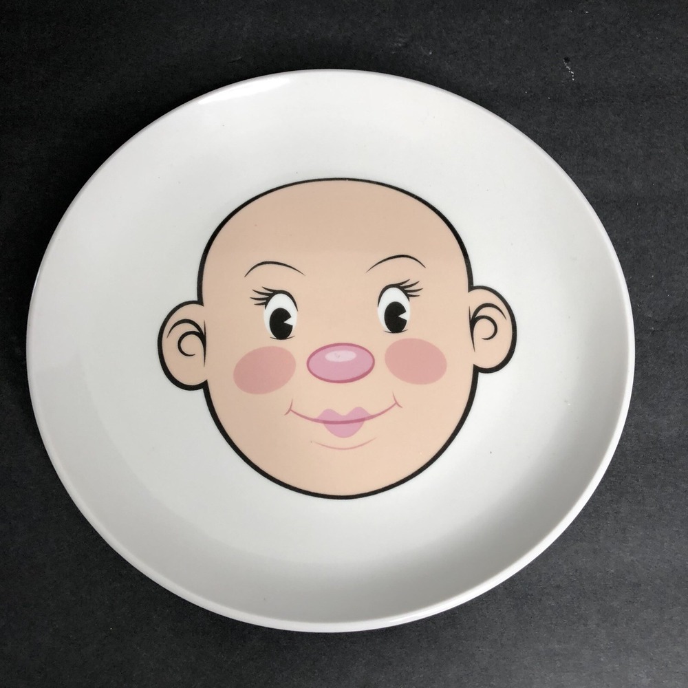 Fred Plays With His Food Plate Face Plate Girl Ceramic 8.5"